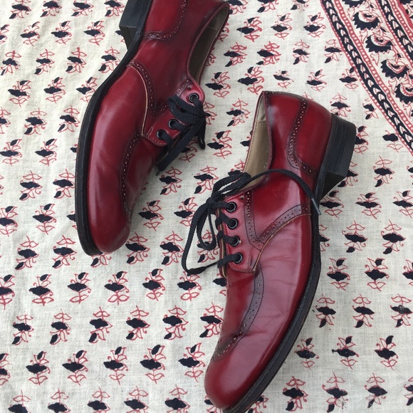 SOLD ON ETSY 💔1950s red oxblood wing tip oxfords - Picture 5 of 8
